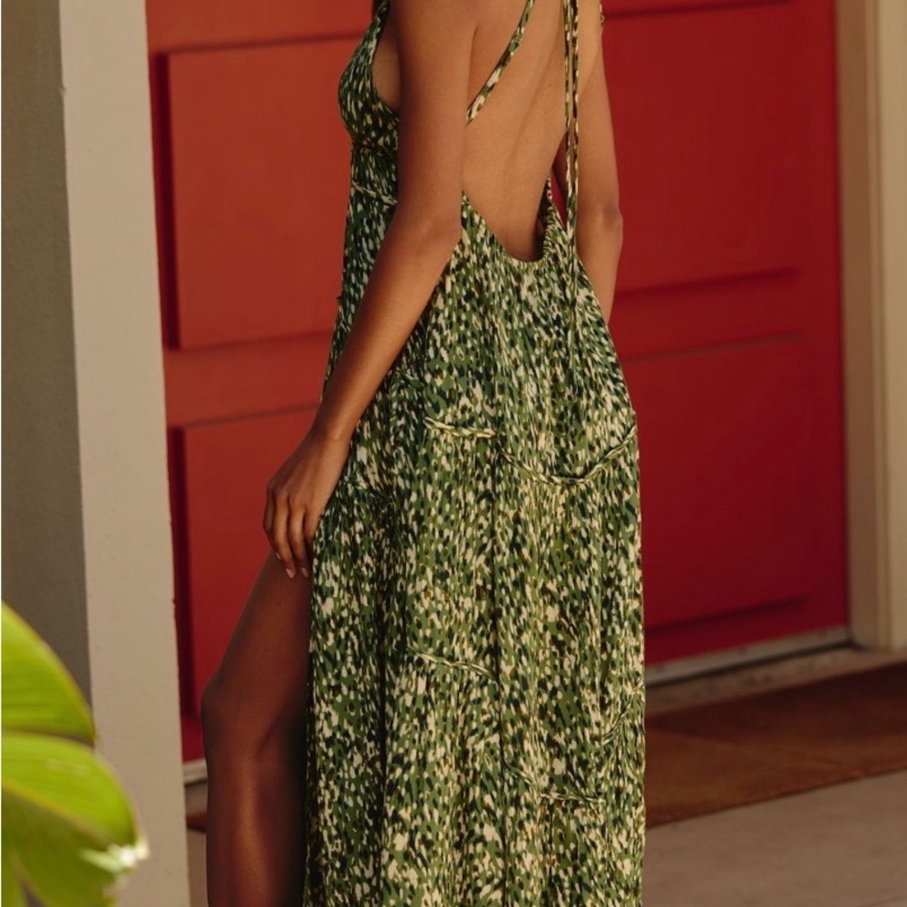 Celandine Sleeveless Plunge Midi Dress Size 1X - Picture 2 of 3